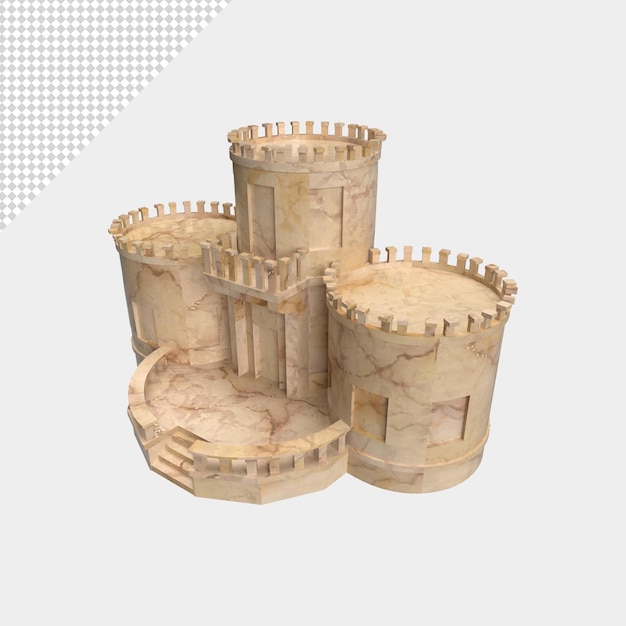 close up on castle isolated premium ps