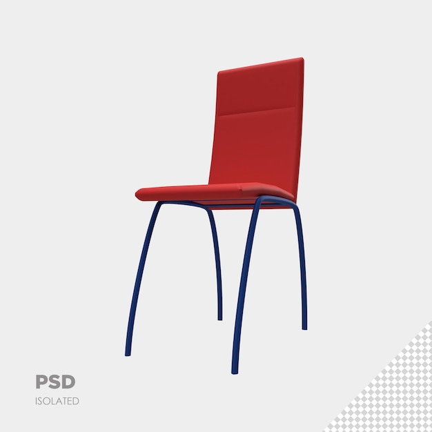 Close up on chair 3d isolated premium psd