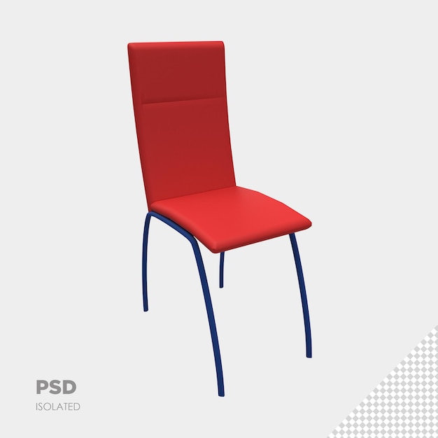 Close up on chair 3d isolated premium psd