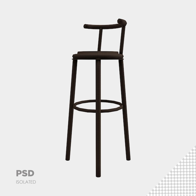 Close up on chair 3d isolated premium psd