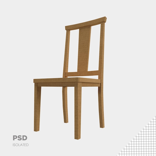 Close up on chair 3d isolated premium psd