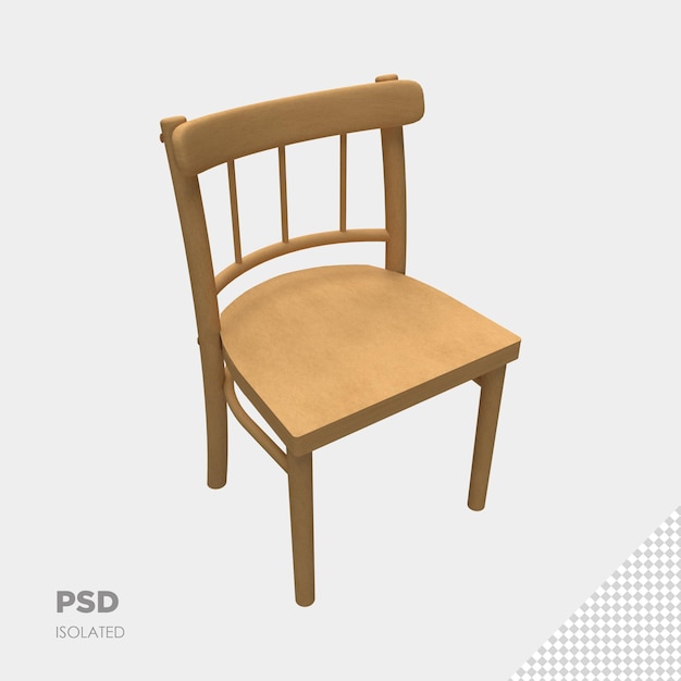 Close up on chair 3d isolated premium psd