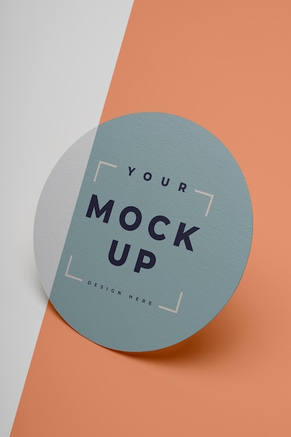 Close up on circle flyer design mockup