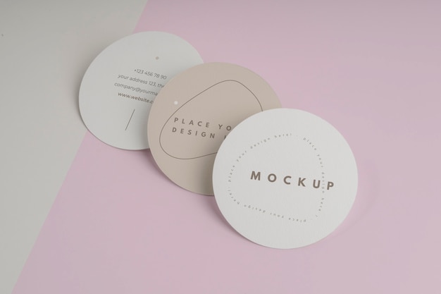 Close up on circle flyer design mockup