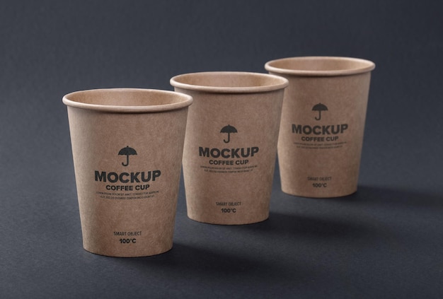 Close up on coffee cup mockup design