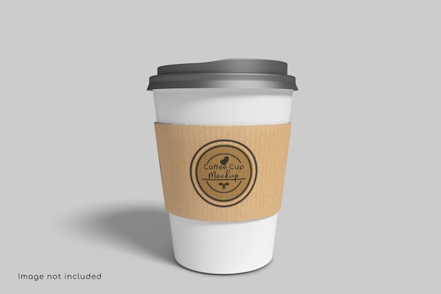 Close up on coffee cup mockup with cardboard paper