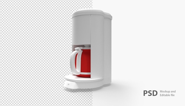 Close up on coffee maker isolated