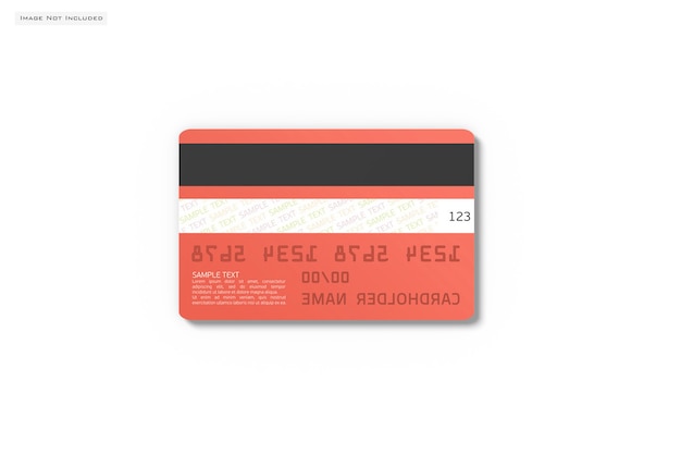 Close up on credit card mockup isolated