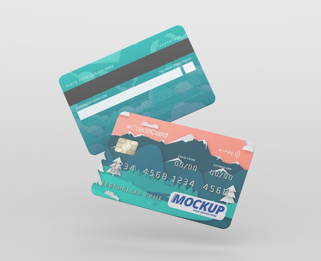 Close up on credit card mockup