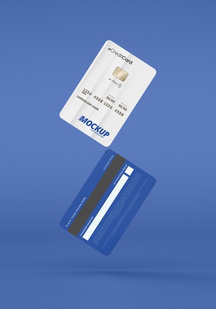 Close up on credit card mockup