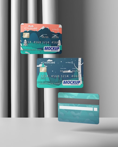 Close up on credit card mockup