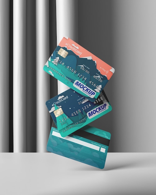 Close up on credit card mockup