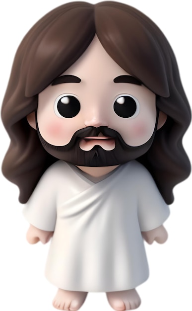 Close up of cute cartoon Jesus Christ icon