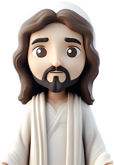 Close up of cute cartoon Jesus Christ icon