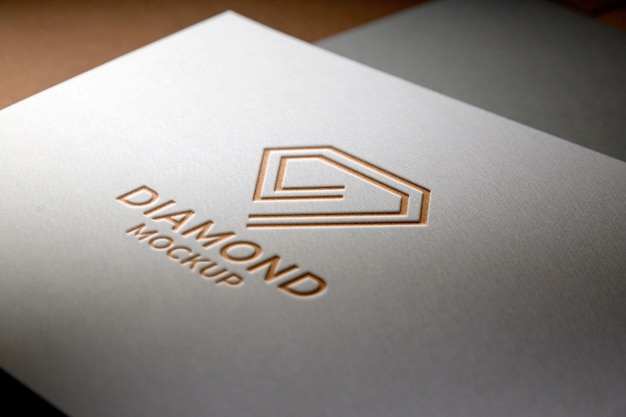 Close up on cutout logo mockup