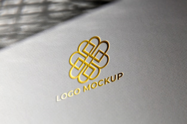 Close up on cutout logo mockup