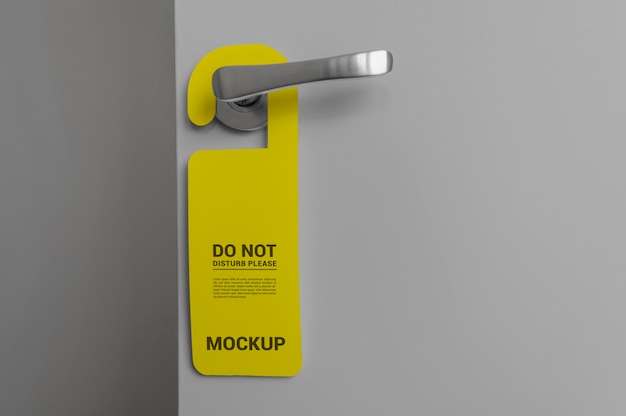 Close up on door hanger mockup