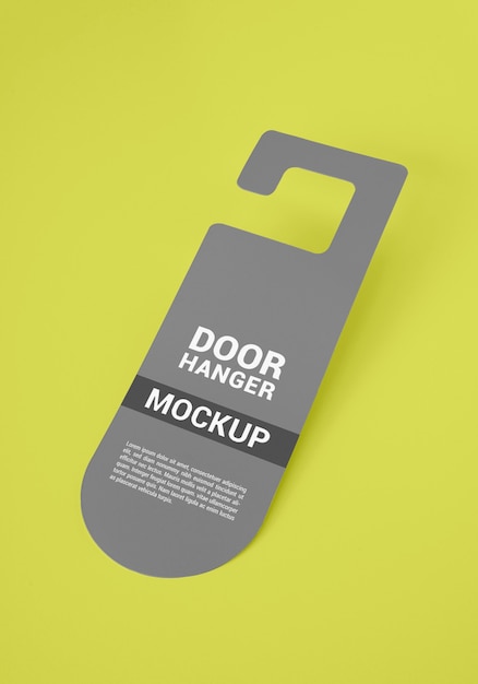 Close up on door hanger mockup