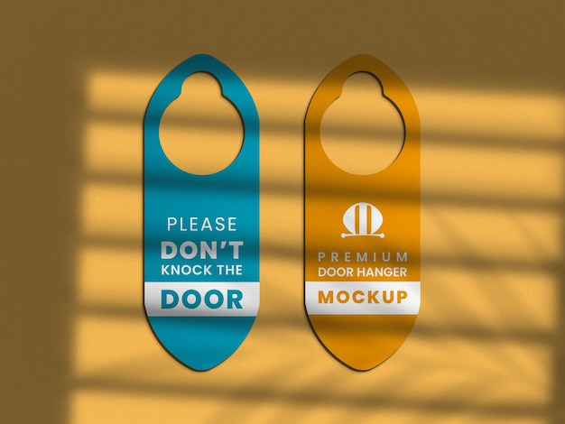 Close up on Door Hanger Mockup