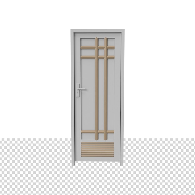 Close up on door isolated