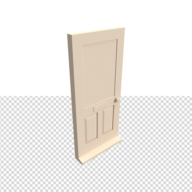 Close up on door isolated