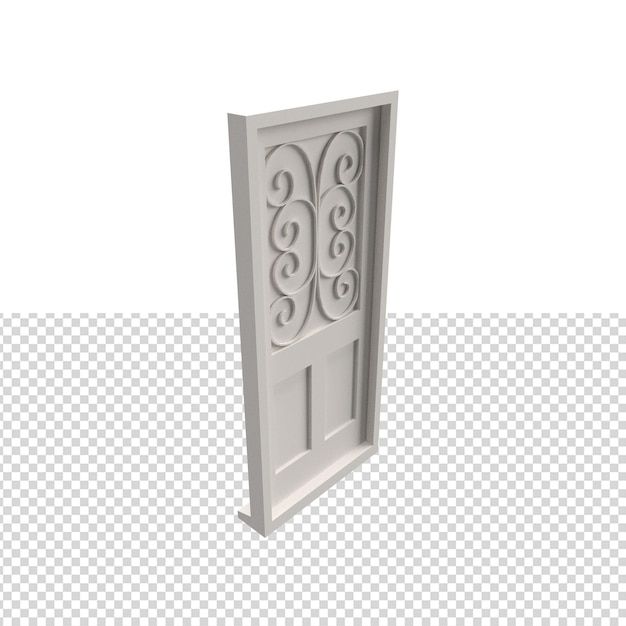 Close up on door isolated