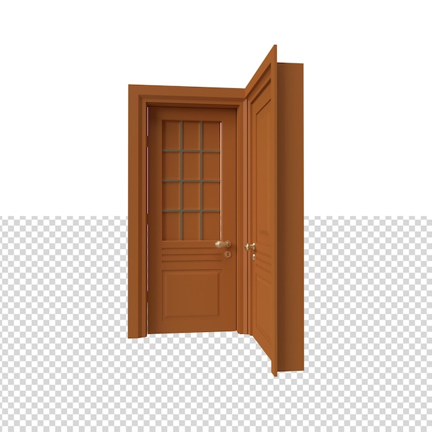 Close up on door isolated