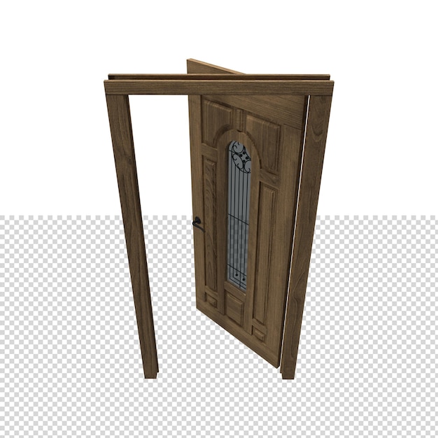 Close up on door isolated