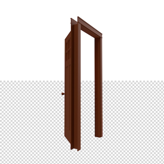 Close up on door isolated