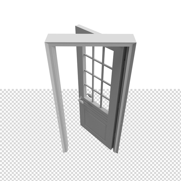 PSD close up on door isolated