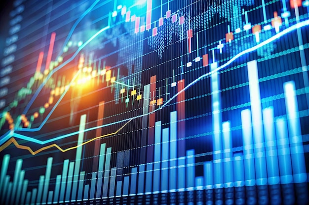 PSD close up of financial charts high resolution image