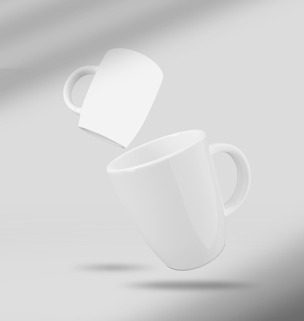 Close up on floating mug mockup