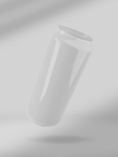 Close up on floating soda can mockup