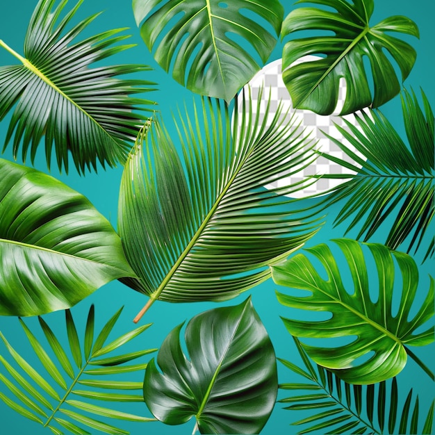 PSD close up of green tropical leaves