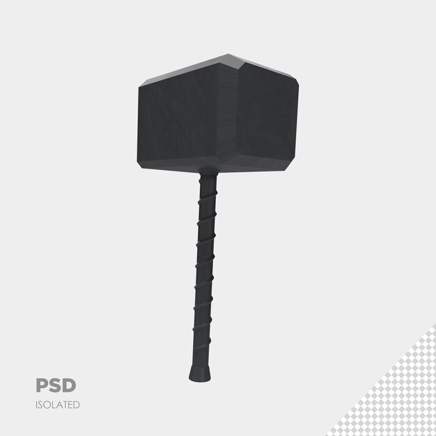 Close up on hammer 3d isolated premium psd