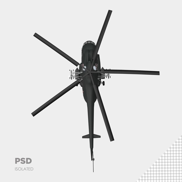 close up on helicopte 3d isolated premium psd