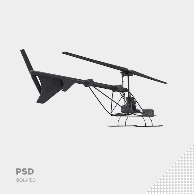 close up on helicopter 3d isolated premium psd