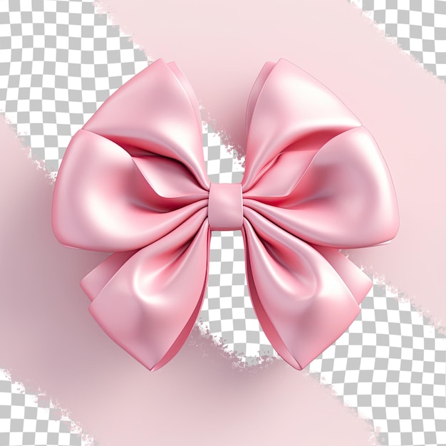 Close up image of a transparent background with a big pink ribbon bow for decoration design