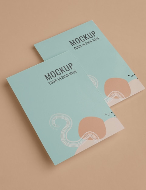 Close up on isolated brochure mockup