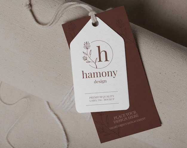 Close up on Label Tag mockup