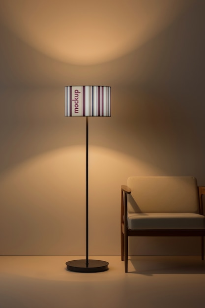 Close up on lamp mockup indoors