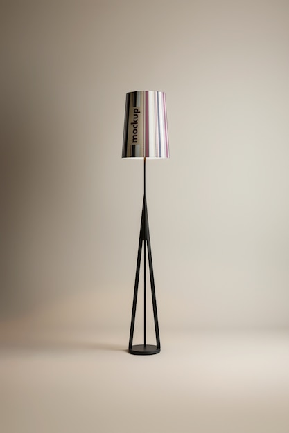 PSD close up on lamp mockup indoors