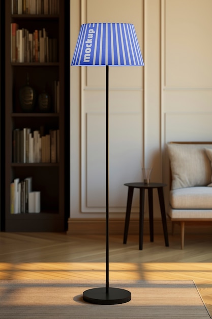 Close up on lamp mockup indoors