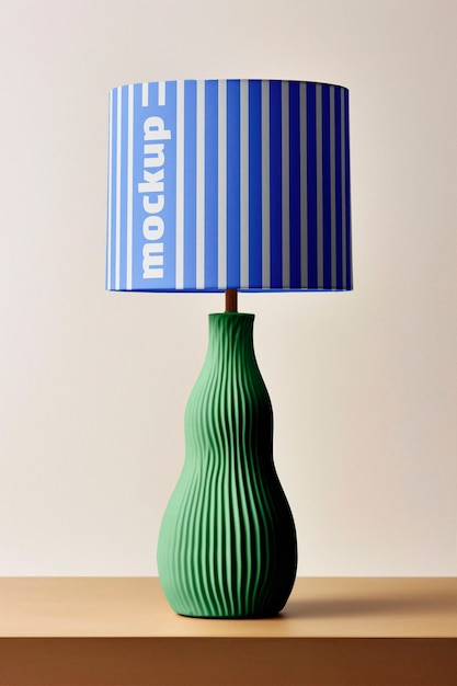 Close up on lamp mockup indoors