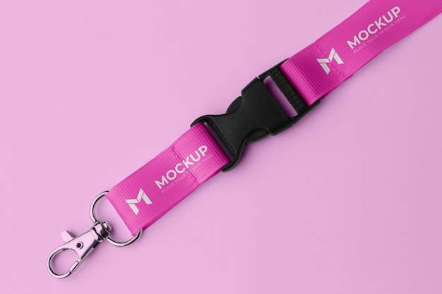 Close up on lanyard mockup design