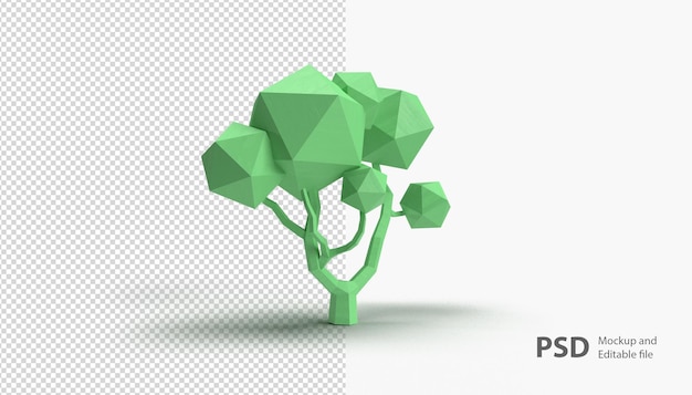 Close up on lowpoly plant rendering