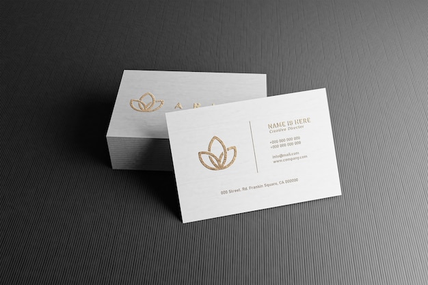 Close up on luxury business card mockup