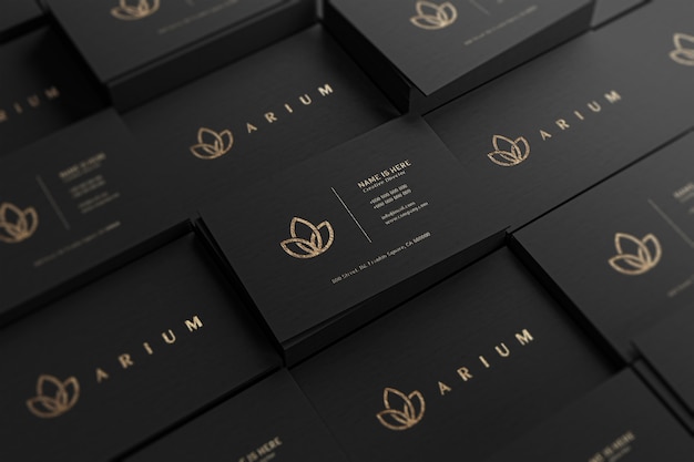 Close up on luxury business card mockup