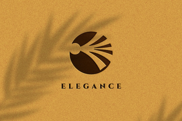 Close up on luxury effect logo mockup