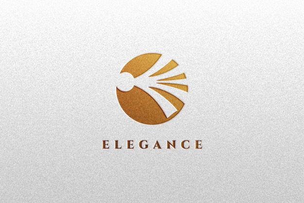 Close up on luxury golden effect logo mockup